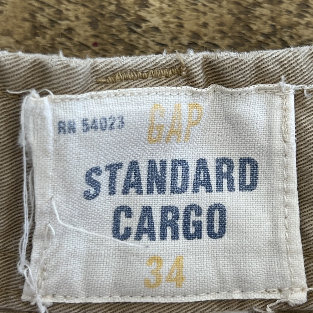 Vintage GAP Standard Cargo Shorts Mens Size 34 Khaki Pockets Y2K - Picture 12 of 16
